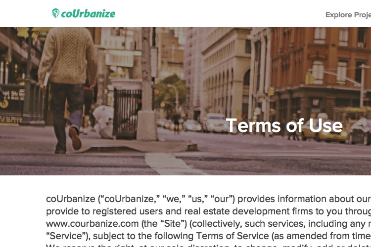 Screenshot of coUrbanize and